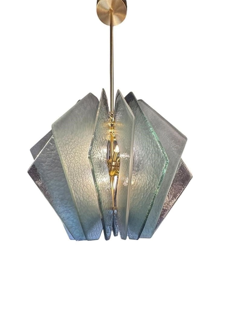 Modern Italian Green Glass Chandelier (1 of 3)