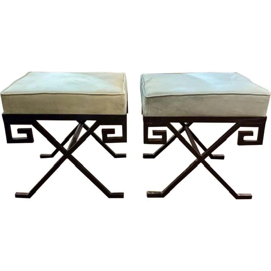 Pair of Jean Michel Frank Steel Benches (1 of 1)