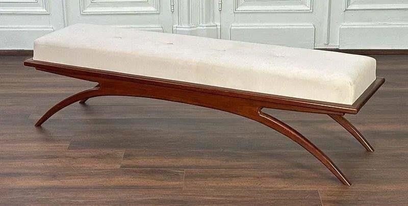 Gio Ponti Manner Walnut Hardwood Bench (1 of 4)