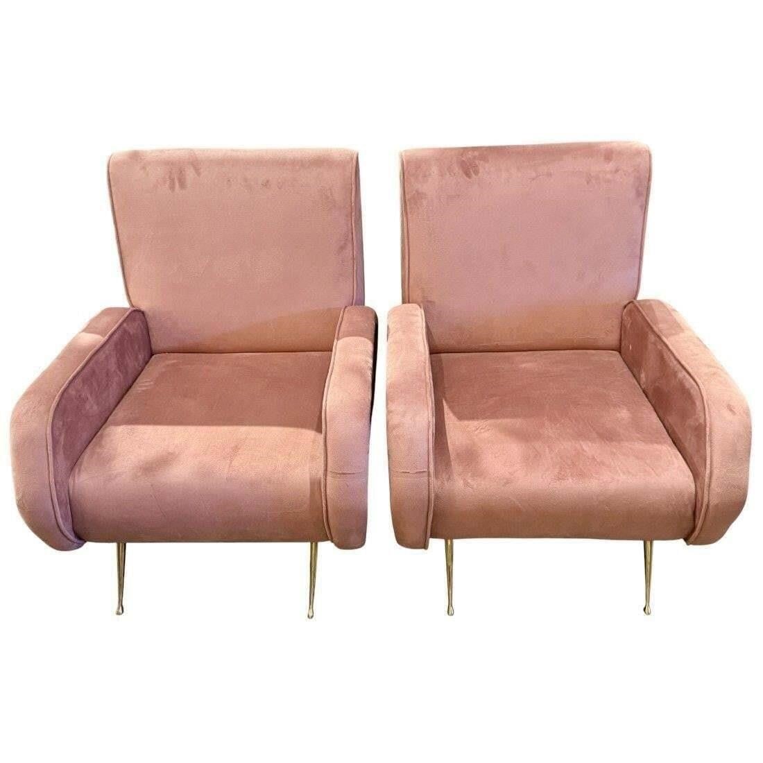 Pair of Italian Marco Zanuso Design Club Chairs (1 of 4)