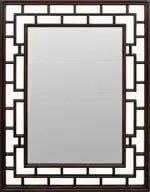 Mahogany Geometric Fretwork Mirror (1 of 1)