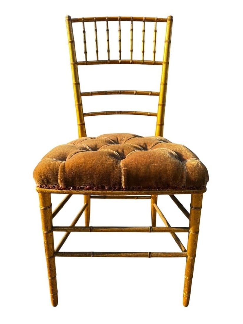 19th c. Gilt Aesthetic Movement Faux Bamboo Chair (1 of 9)