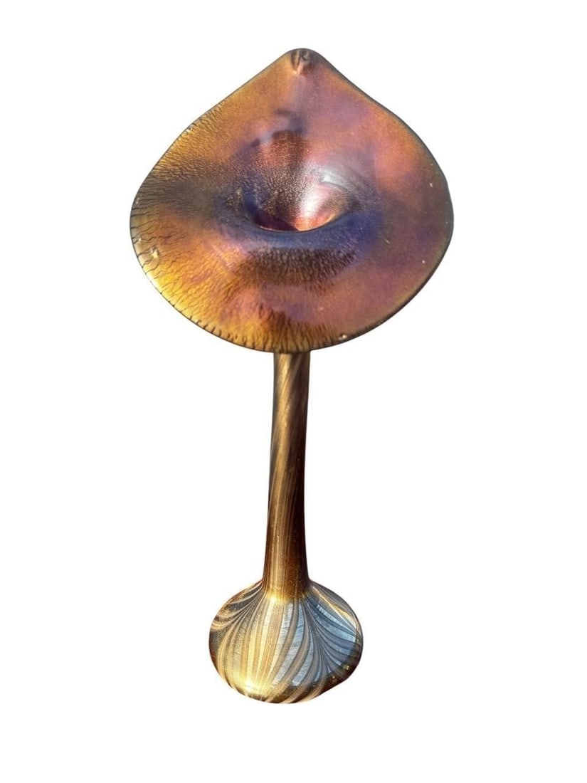 Art Nouveau style Studio Art Iridescent Glass Vase (1 of 6)