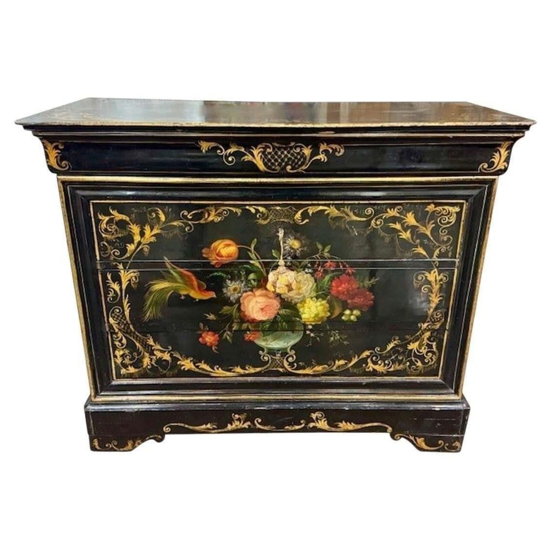 19th c. Painted Louis Philippe Commode: This lot is located in Dallas, TX May have age appropriate wear consistent with use such as marks on the finish, scratches, scuffs etc. Please review photos carefully and ask questions prior to biddin
