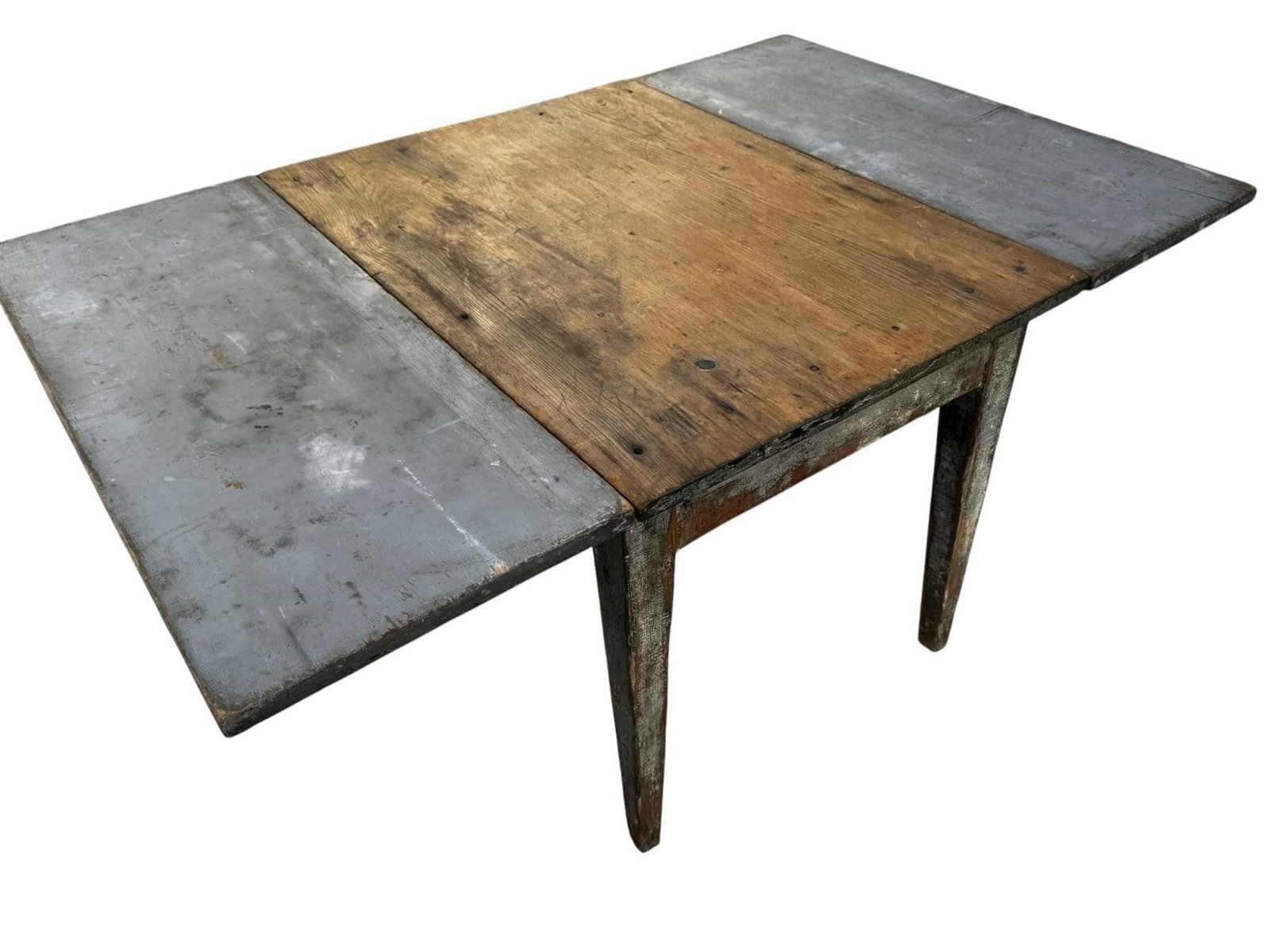 19th c. Swedish Painted Drop Leaf Dining Table - 2