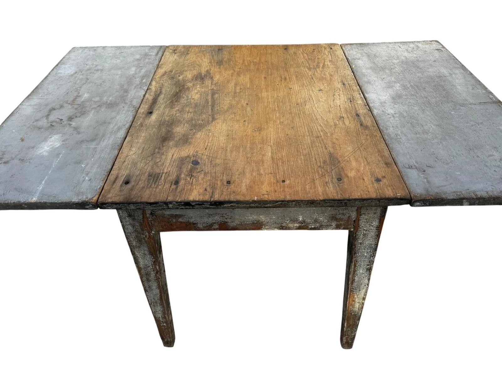 19th c. Swedish Painted Drop Leaf Dining Table - 9