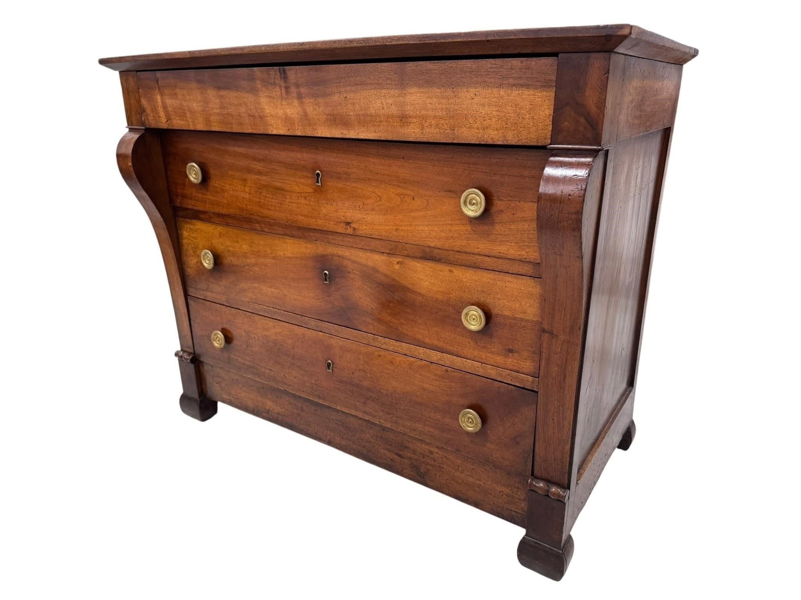 19th c. French Empire Provincial Fruitwood Chest (1 of 5)