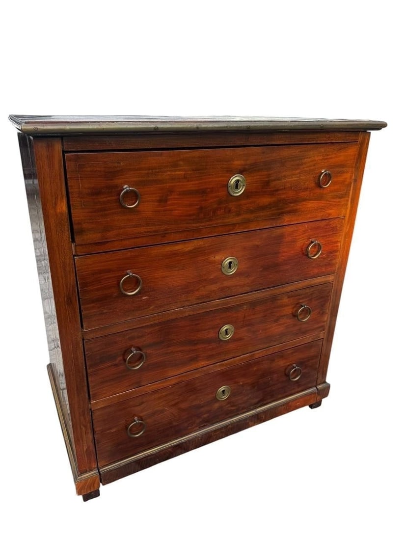 19th c. Louis XVI style mahogany fall front Chest (1 of 6)