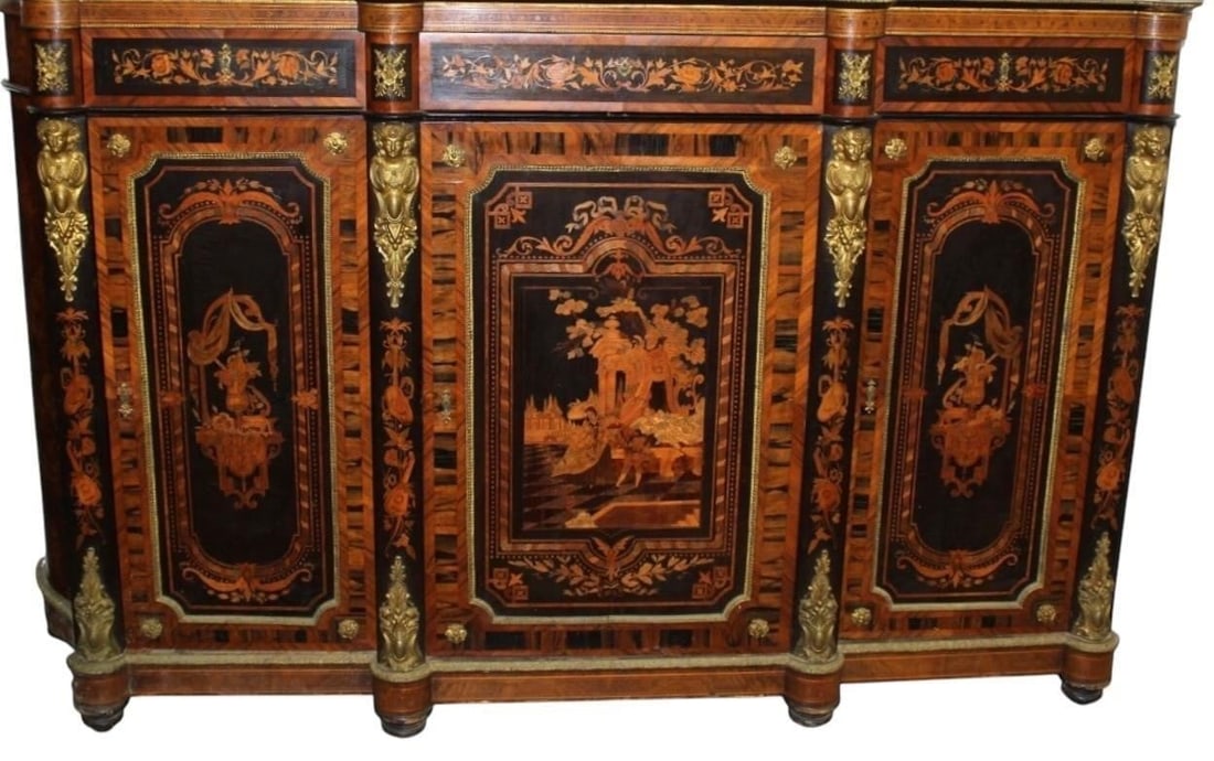 Napoleon III Marquetry Cabinet Bronze Mounted (1 of 14)