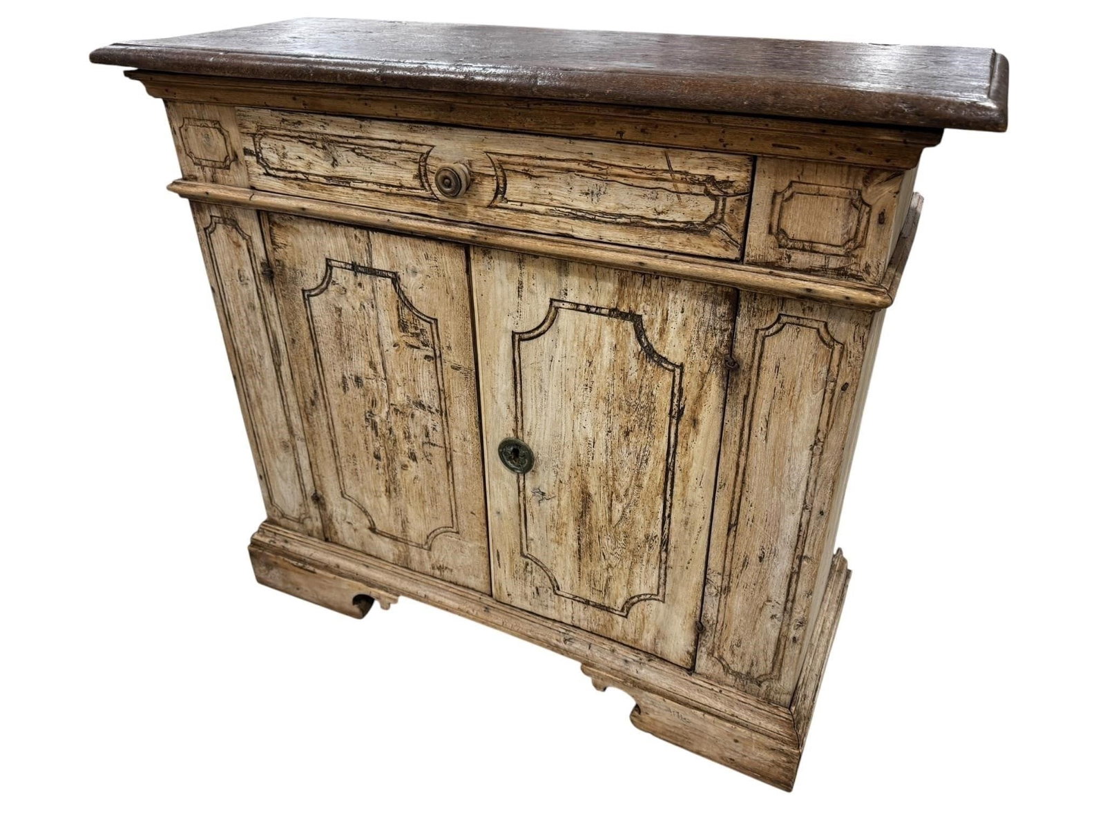 Antique faded walnut Italian Baroque Cabinet (1 of 13)