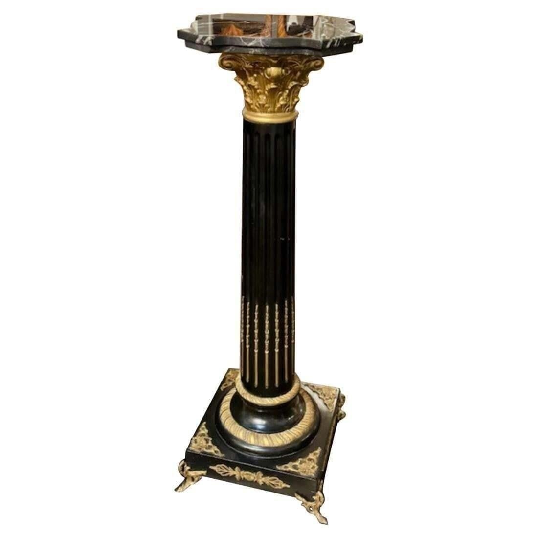 Large French Marble and Bronze Pedestal (1 of 1)
