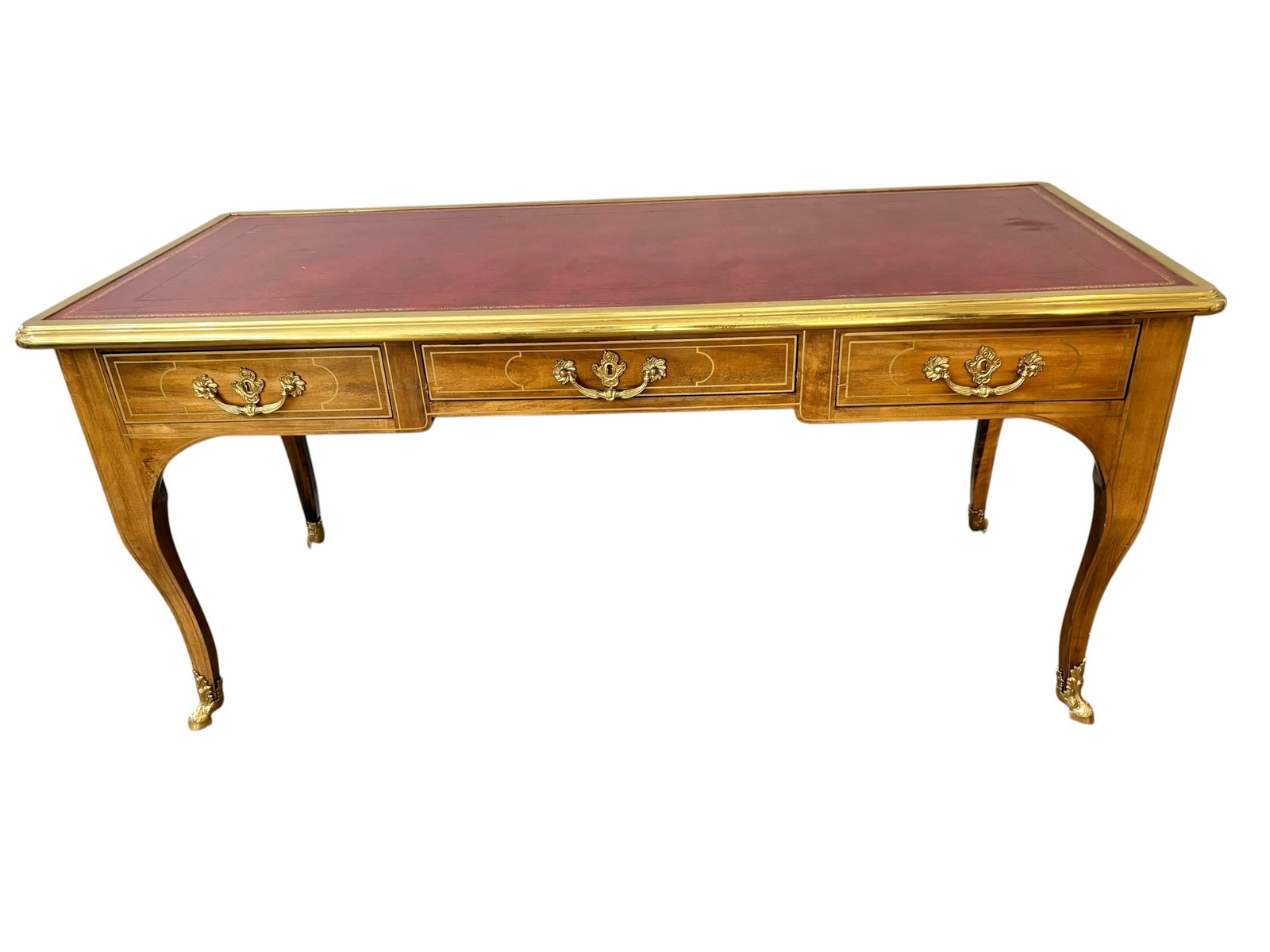 Superb quality 20th century French Régence style bureau plat writing desk (1 of 12)