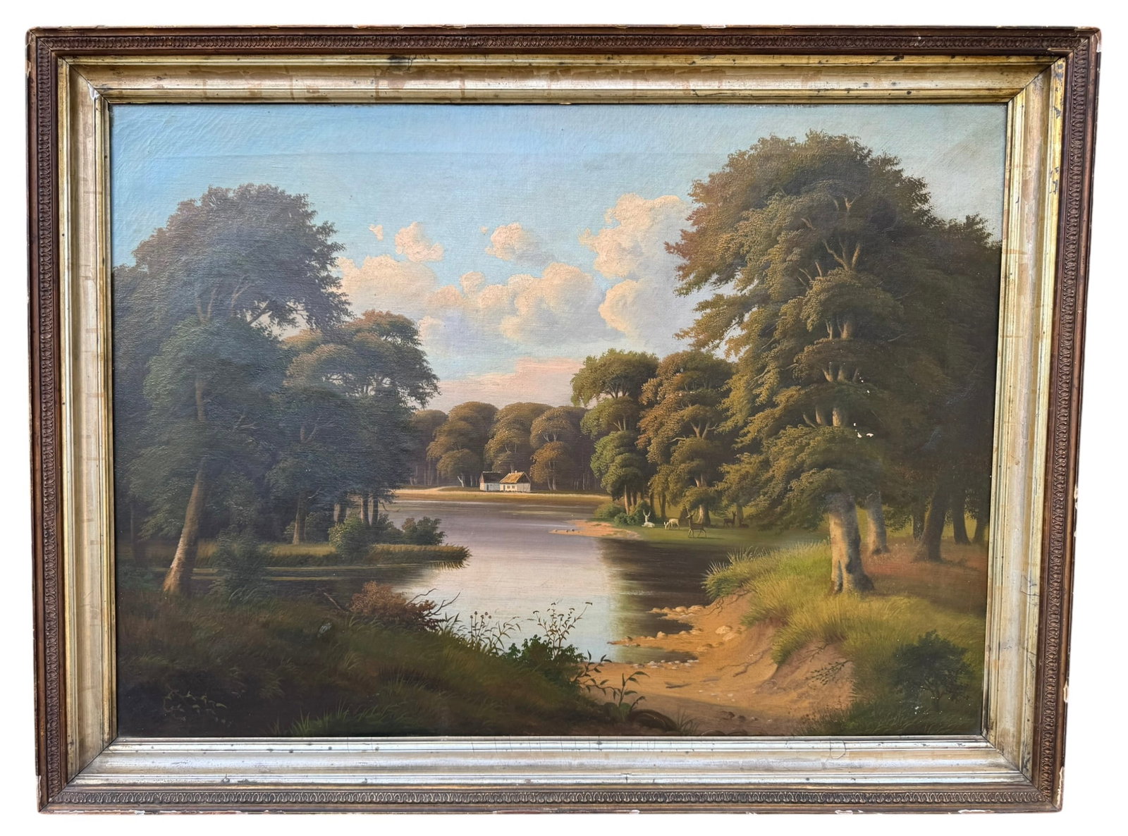 19th Century German School Landscape with Deer (1 of 1)