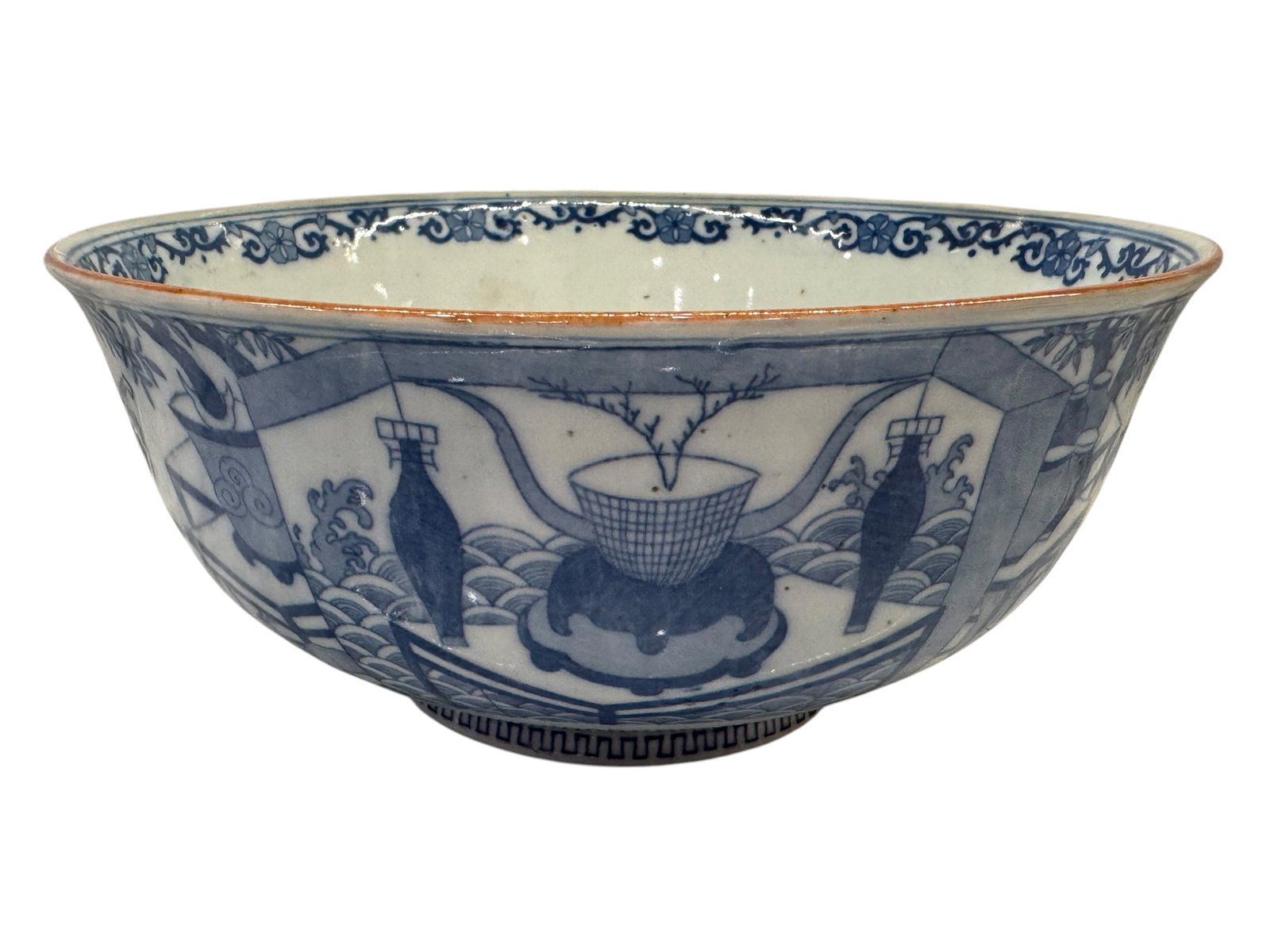 Late 17th / Early 18th Century Chinese Kangxi Blue and White Porcelain Bowl with Long Eliza Figures: Late 17th / Early 18th Century Chinese Kangxi Blue and White Porcelain Bowl with Long Eliza FiguresFine Chinese blue and white porcelain bowl, Kangxi period, late 17th to early 18th century, of deep r