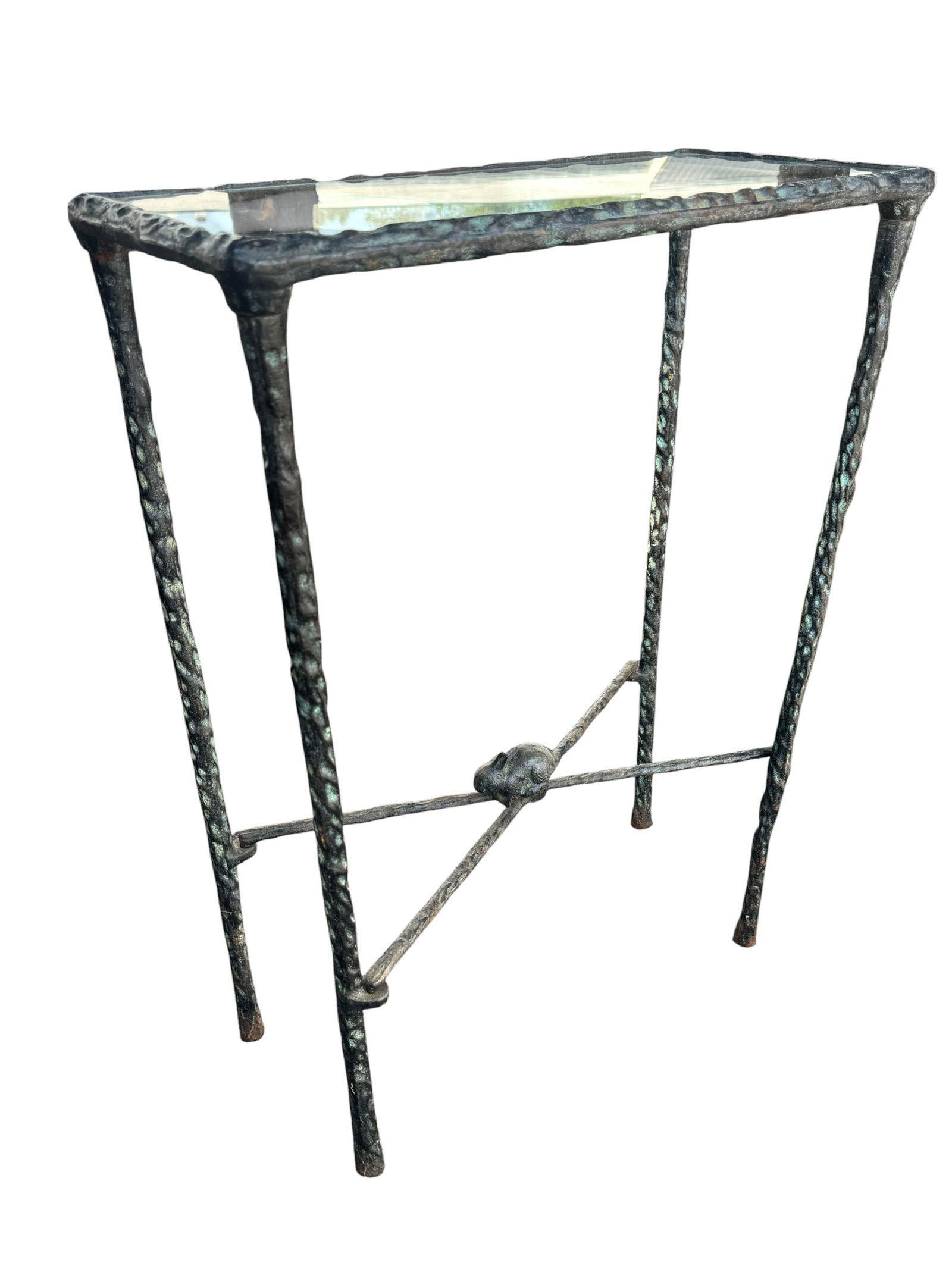 Bronzed Iron Foyer Table in the Style of Diego Giacometti (1 of 5)