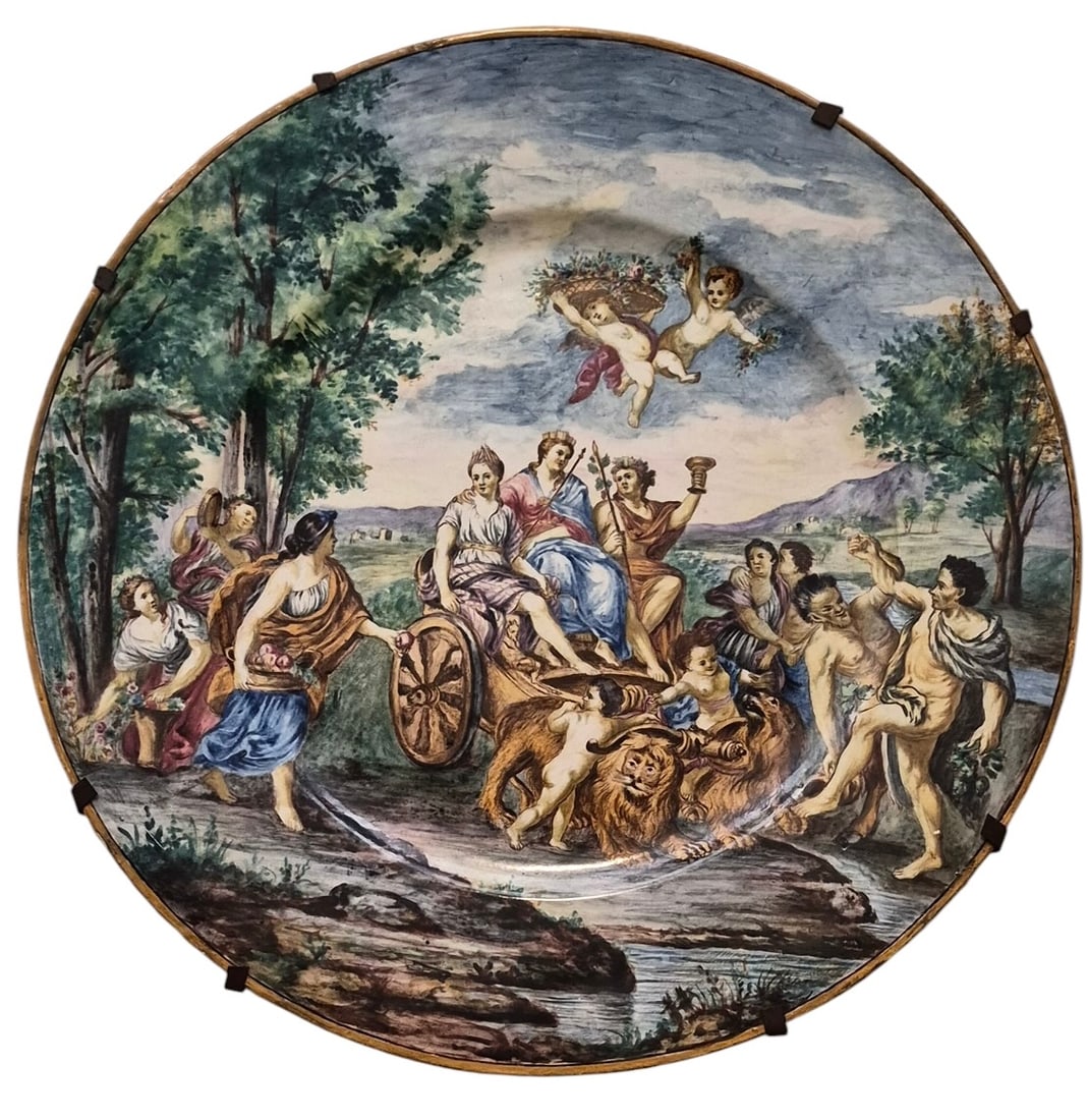 Late 19th / early 20th century Faience Italian Renaissance Revival Istoriato Majolica charger (1 of 12)