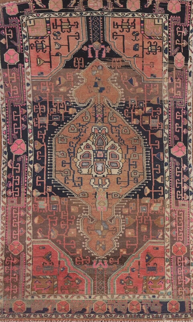 Vintage wool geometric tribal hand knotted rug 6/4 feet (1 of 12)