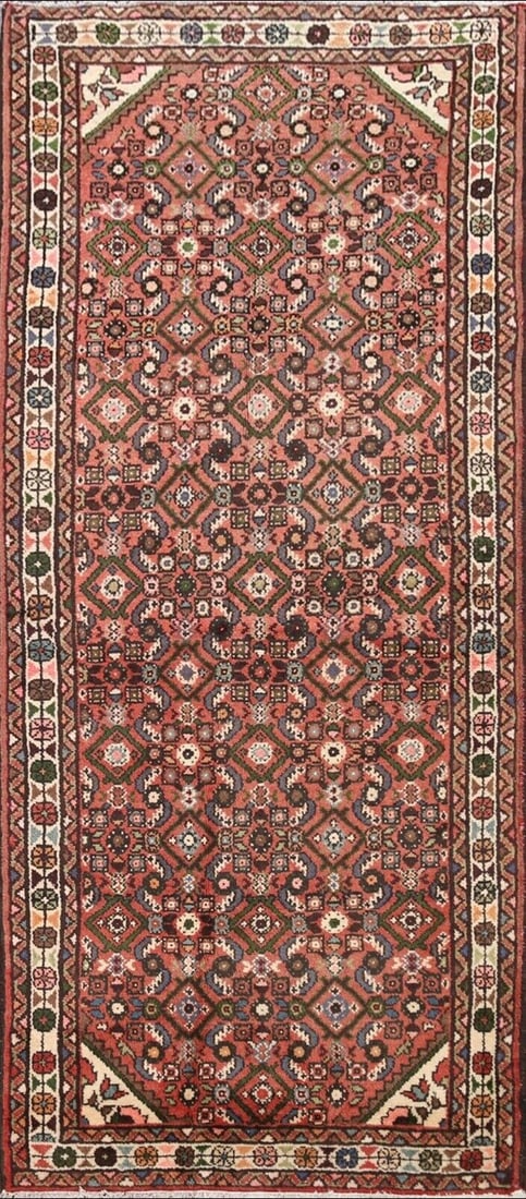 Vintage wool geometric hamadan hand knotted rug 6/3 feet (1 of 12)