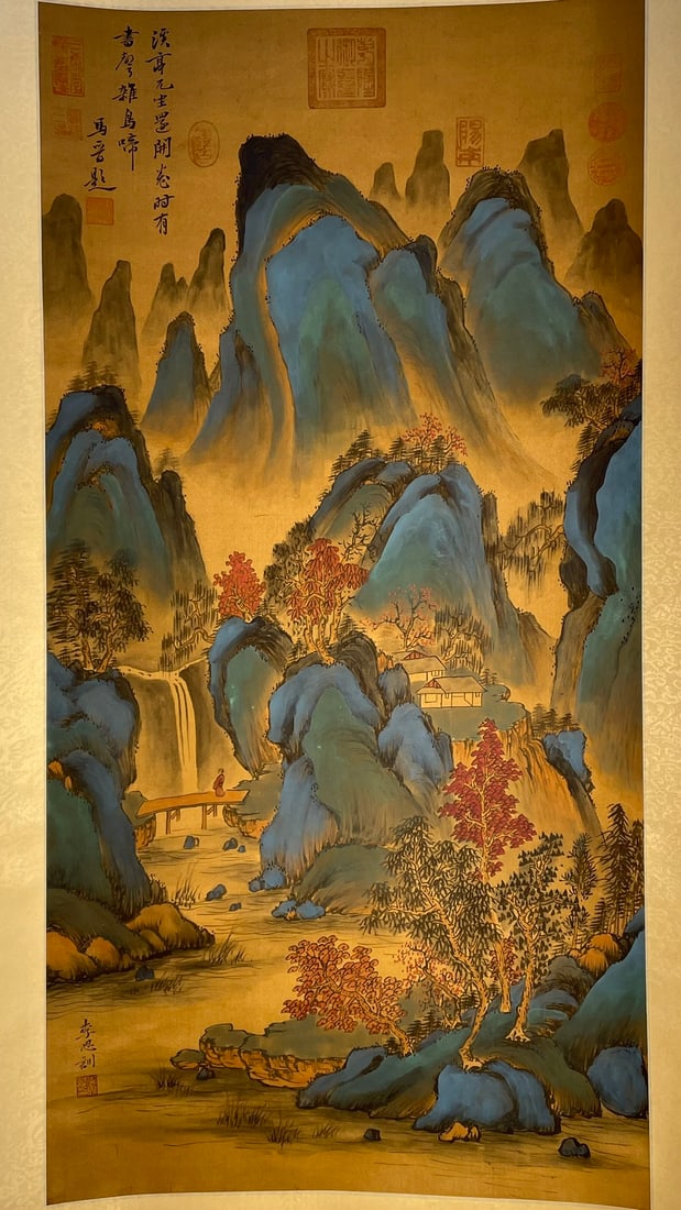 Chinese scroll painting Tang Dynasty Li Sixun (1 of 8)