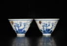 Chinese doucai ceramic bowl pair Ming dynasty Chenghua Mark & Period