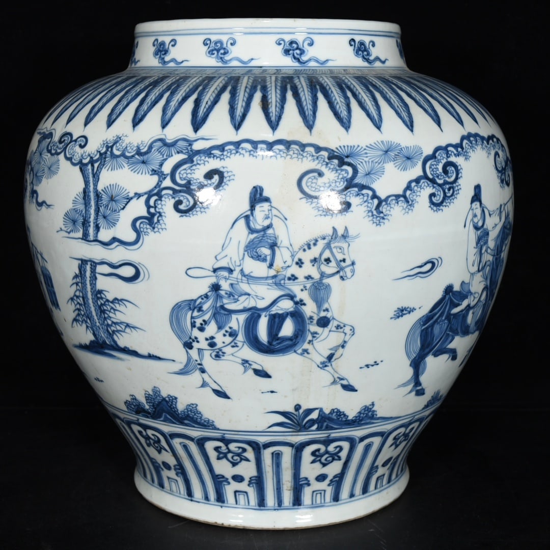 Ming Dynasty Tianshun Blue and White Figure Story Pattern Jar Ruler: World Wide [Shipping 100% Free] Size: Height 32 cm - Width 33 cm Materials: Porcelain Time Period: Ming dynasty Manufactured Date: Tianshun Mark & Period Origin: China Note! This Free Shipping Only Fo