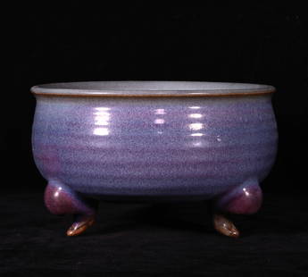 Chinese jun kiln porcelain incense burner Song dynasty: Size: Width 18 cm - Height 11 cm Materials: Porcelain Time Period: Song dynasty Manufactured Date: 10th-c Period Origin: China