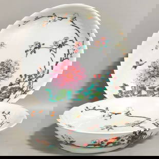 Qing Dynasty Yongzheng Peony Flower Wall Plate Pair: Size: Width 15 cm - Height 3 cm Materials: Porcelain Time Period: Qing dynasty Manufactured Date: Yongzheng Mark & Period Origin: China The Yongzheng Emperor, also known by his temple name Emperor Shi