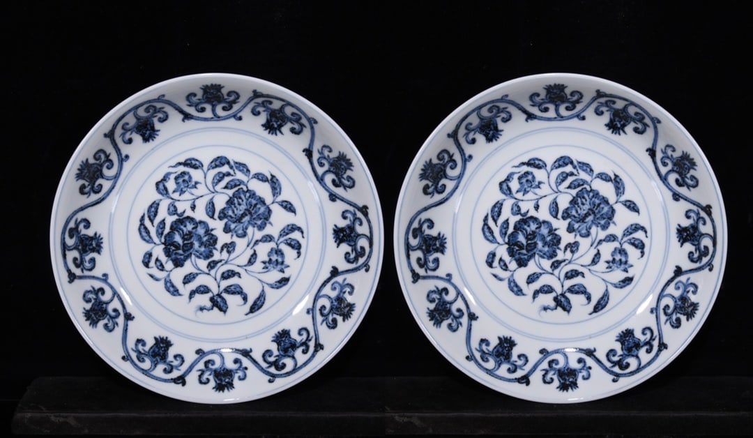 Chinese blue and white porcelain plate Ming dynasty Xuande Mark & Period (1 of 9)
