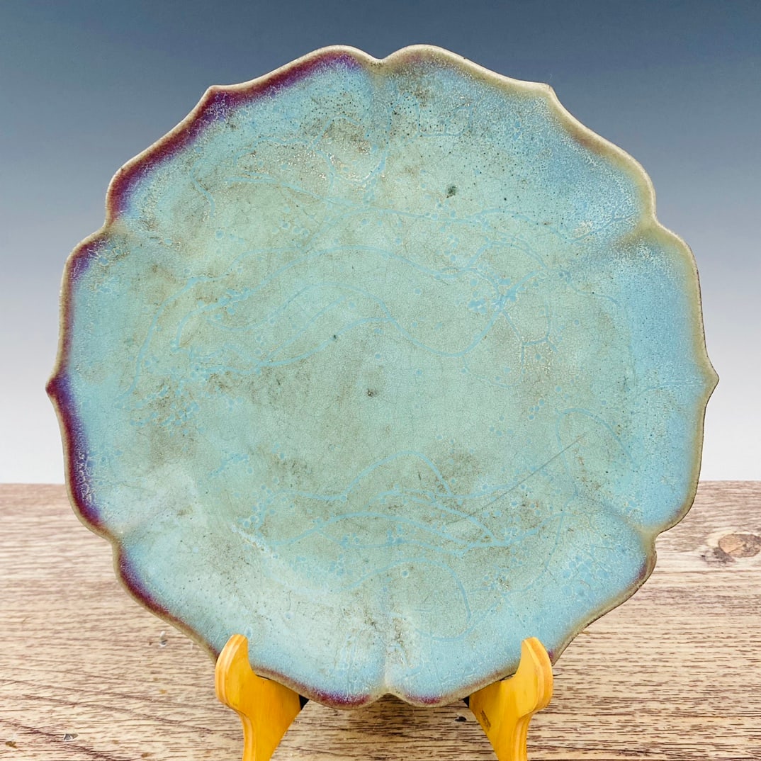 Chinese jun kiln porcelain plate Song dynasty: Size: Width 27 cm - Height 5 cm Materials: Porcelain Time Period: Song dynasty Manufactured Date: 10th-c Period Object: Chinese Antique ⛨ Purchase With Confidence ✔ Verified Auction