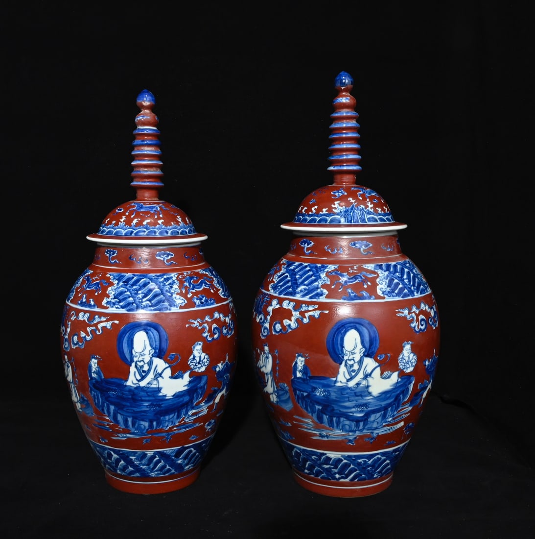 Chinese blue and red porcelain vase pair Ming dynasty Chenghua Mark & Period: Size: Height 41 cm - Width 18 cm Materials: Porcelain Time Period: Ming dynasty Manufactured Date: Chenghua Mark & Period Object: Chinese Antique ⛨ Purchase With Confidence ✔ Verifi