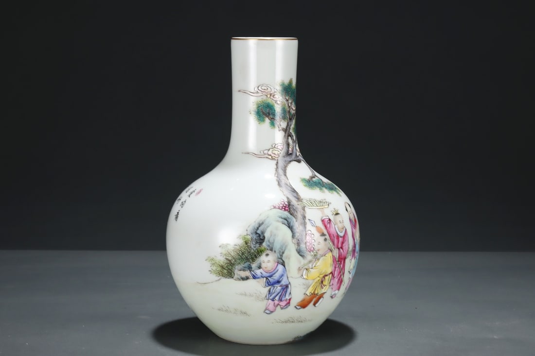 Chinese famille rose porcelain vase Qing dynasty Yongzheng Mark & Period - 3