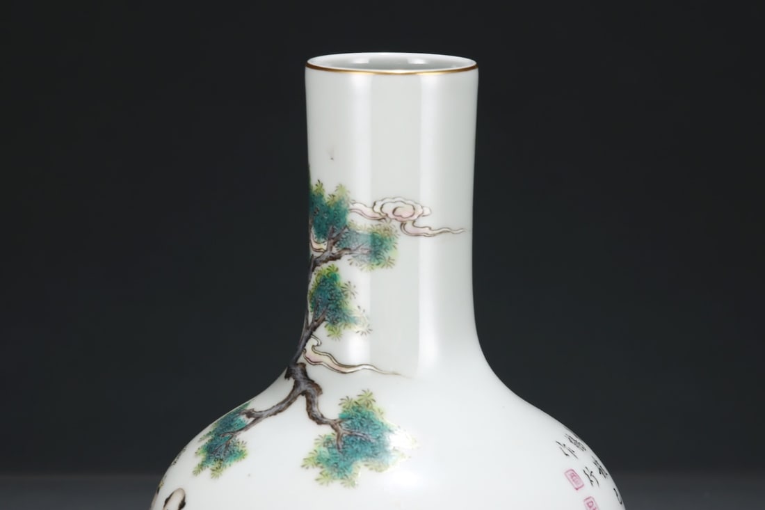 Chinese famille rose porcelain vase Qing dynasty Yongzheng Mark & Period - 5