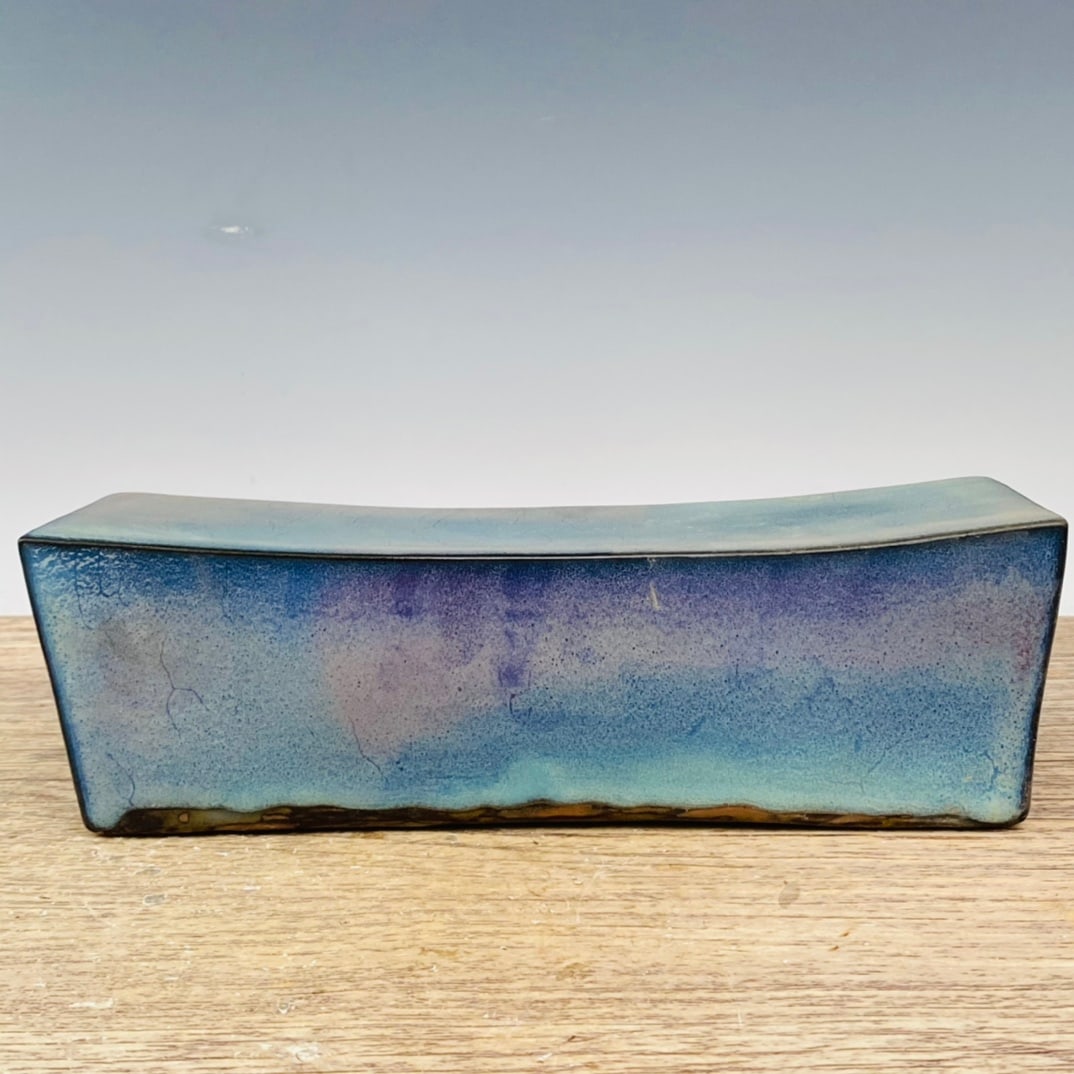 Chinese jun kiln porcelain pillow Song dynasty: Size: Width 29.5 cm - Height 9.5 cm Materials: Porcelain Time Period: Song dynasty Manufactured Date: 10th-c Period Object: Chinese Antique ⛨ Purchase With Confidence ✔ Verified Auc