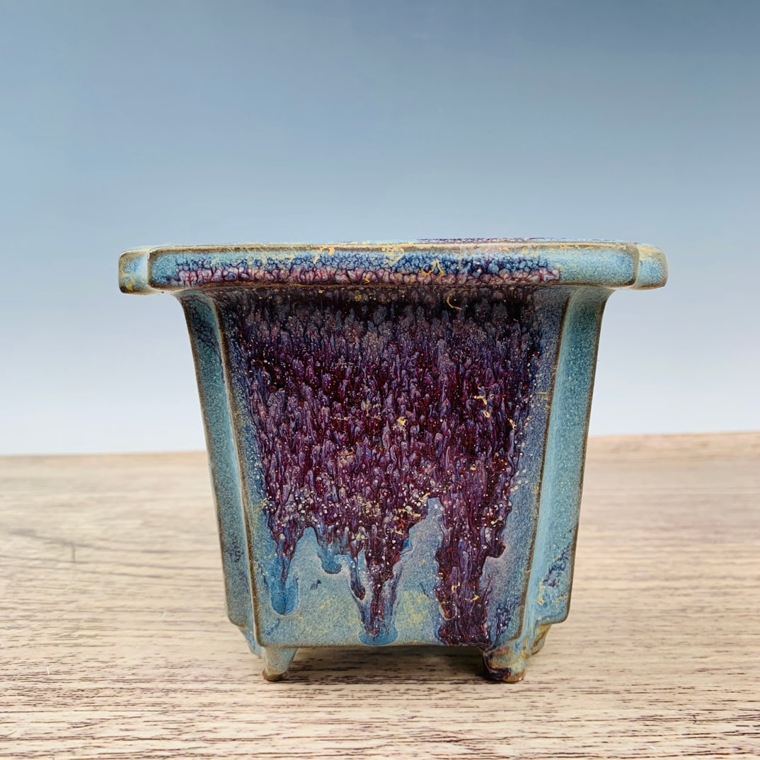 Chinese jun kiln porcelain flowerpot Song dynasty: Size: Width 14 cm - Height 13 cm Materials: Porcelain Time Period: Song dynasty Manufactured Date: 10th-c Period Object: Chinese Antique ⛨ Purchase With Confidence ✔ Verified Auctio