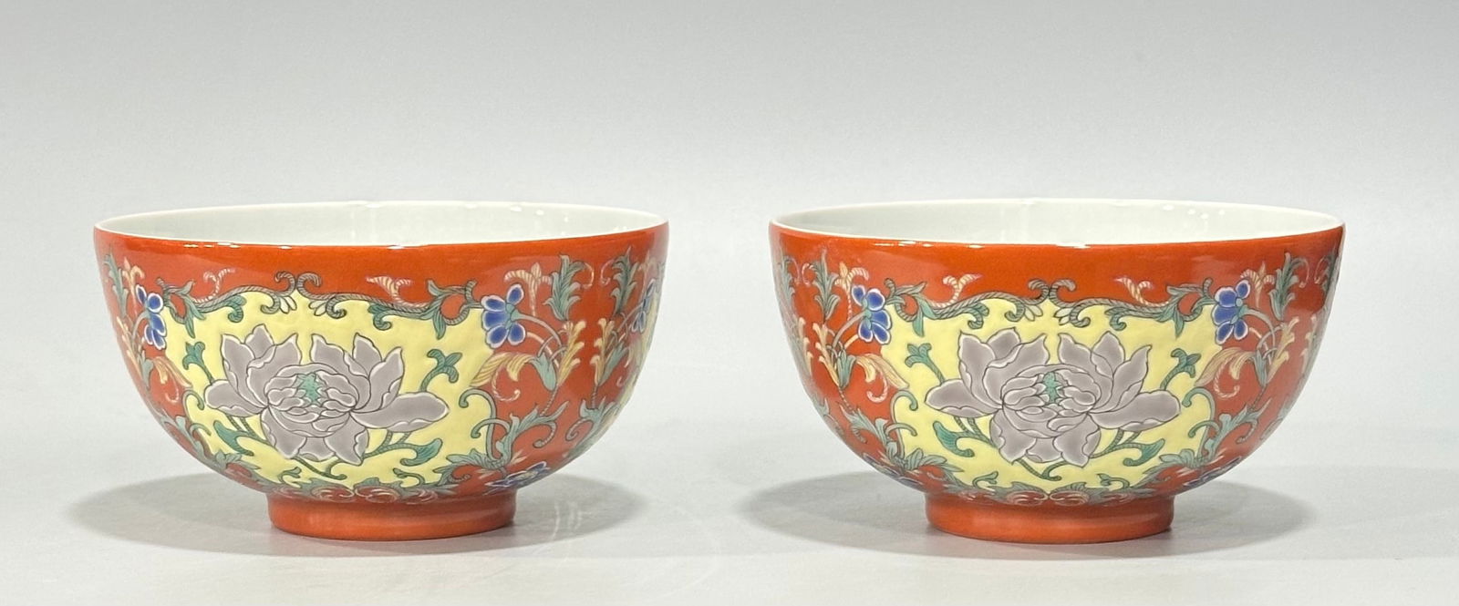 Chinese famille rose porcelain bowl pair Qing dynasty Yongzheng Mark & Period (1 of 9)
