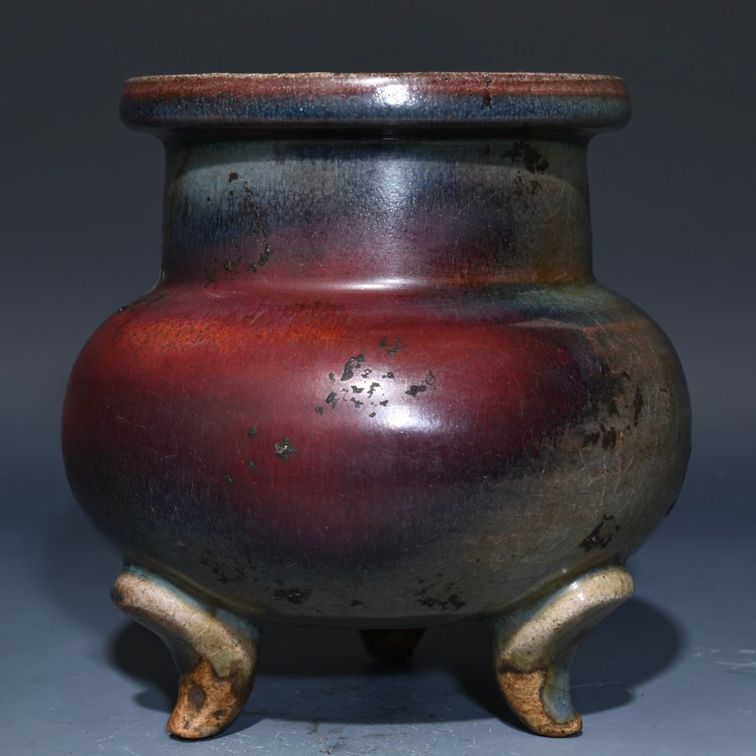 Chinese jun kiln porcelain incense burner Song dynasty (1 of 8)