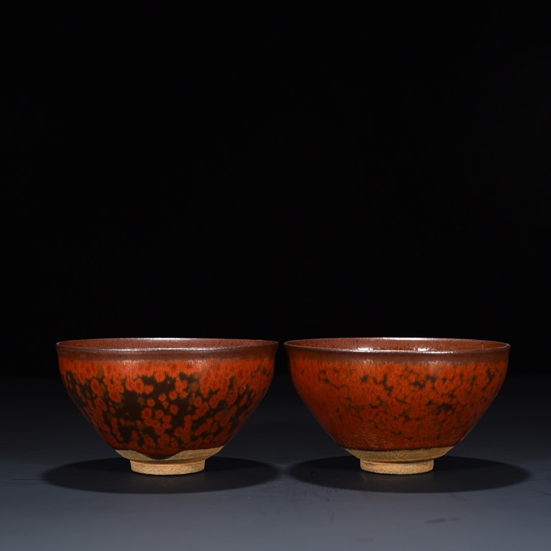 Chinese jian kiln porcelain bowl pair Song dynasty (1 of 9)
