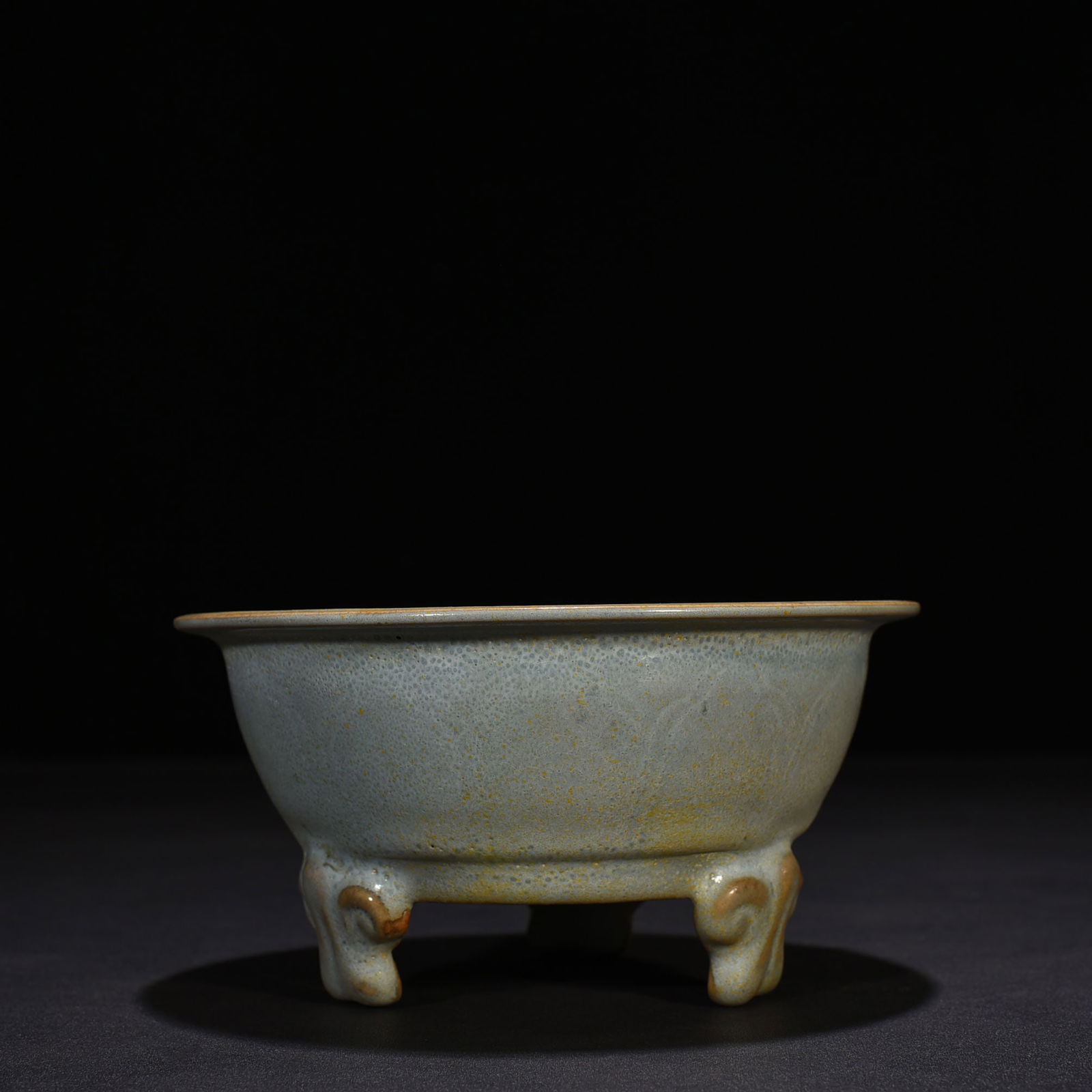 Song Dynasty Ru kiln azure glaze three-legged furnace: Size: Width 16 cm - Height 8 cm Materials: Porcelain Time Period: Song dynasty Manufactured Date: 10th-c Period Object: Chinese Antique ⛨ Purchase With Confidence ✔ Verified Auction