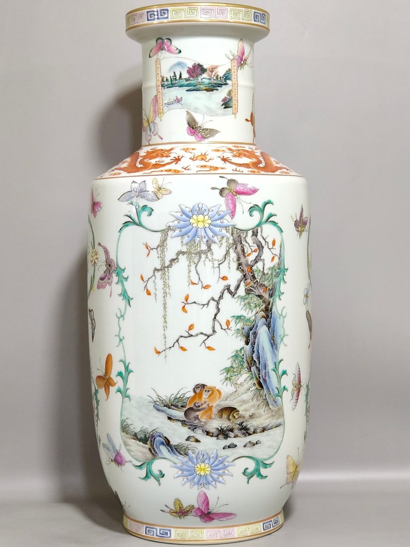 Chinese famille rose porcelain vase Qing dynasty Qianlong Mark & Period (1 of 8)