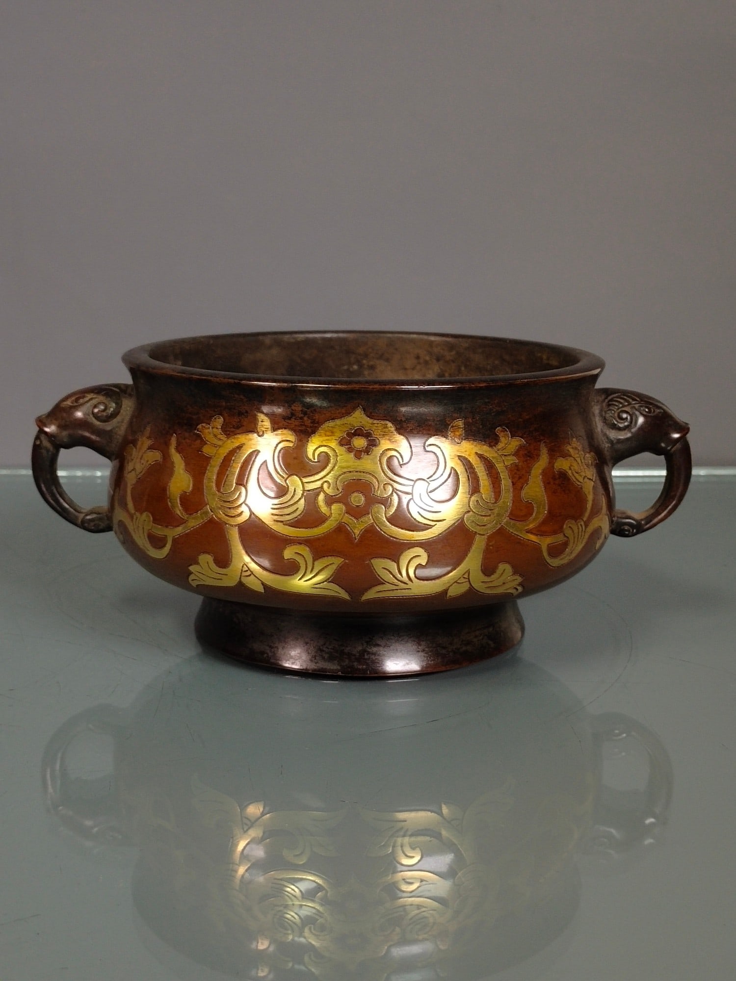Chinese gilt bronze incense burner Ming dynasty Xuande Mark & Period (1 of 9)