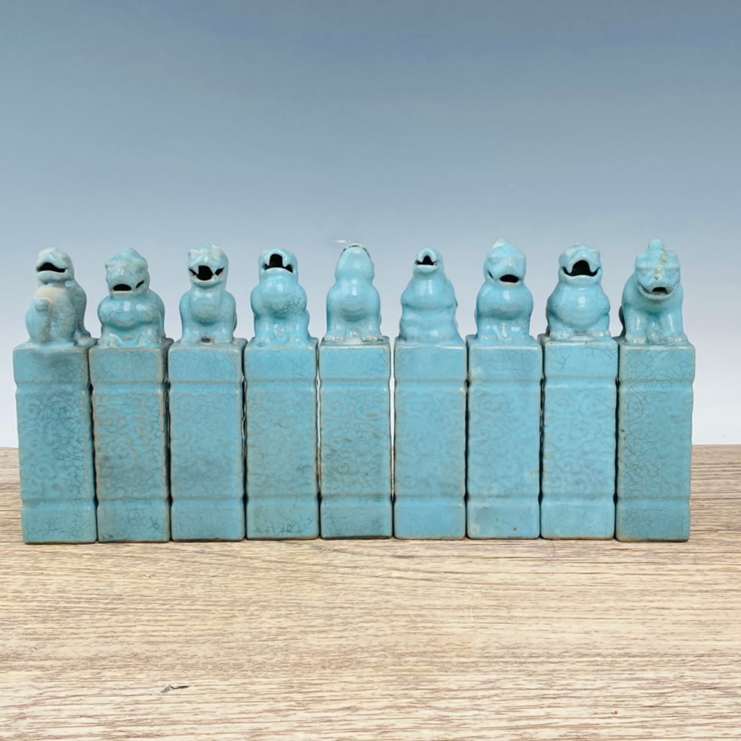 Chinese ru kiln porcelain seal set Song dynasty: Size: Height 18.5 cm - Width 4.5 cm Materials: Porcelain Time Period: Song dynasty Manufactured Date: 10th-c Object: Chinese Antique ⛨ Purchase With Confidence ✔ Verified Auction Ho