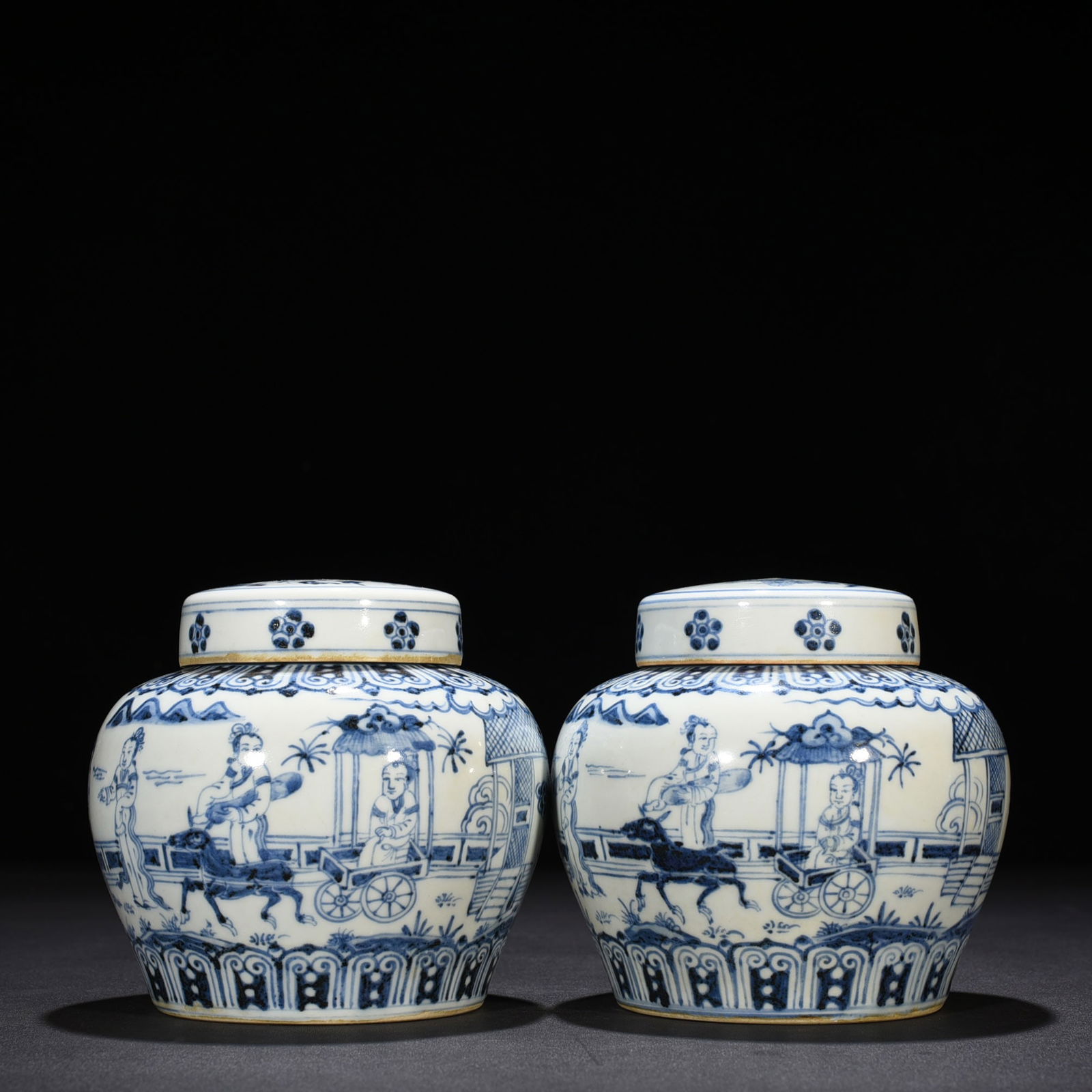 Chinese blue and white porcelain jar pair Ming dynasty Xuande Mark & Period: Size: Height 13 cm - Width 13 cm Materials: Porcelain Time Period: Ming dynasty Manufactured Date: Xuande Mark & Period Object: Chinese Antique ⛨ Purchase With Confidence ✔ Verified