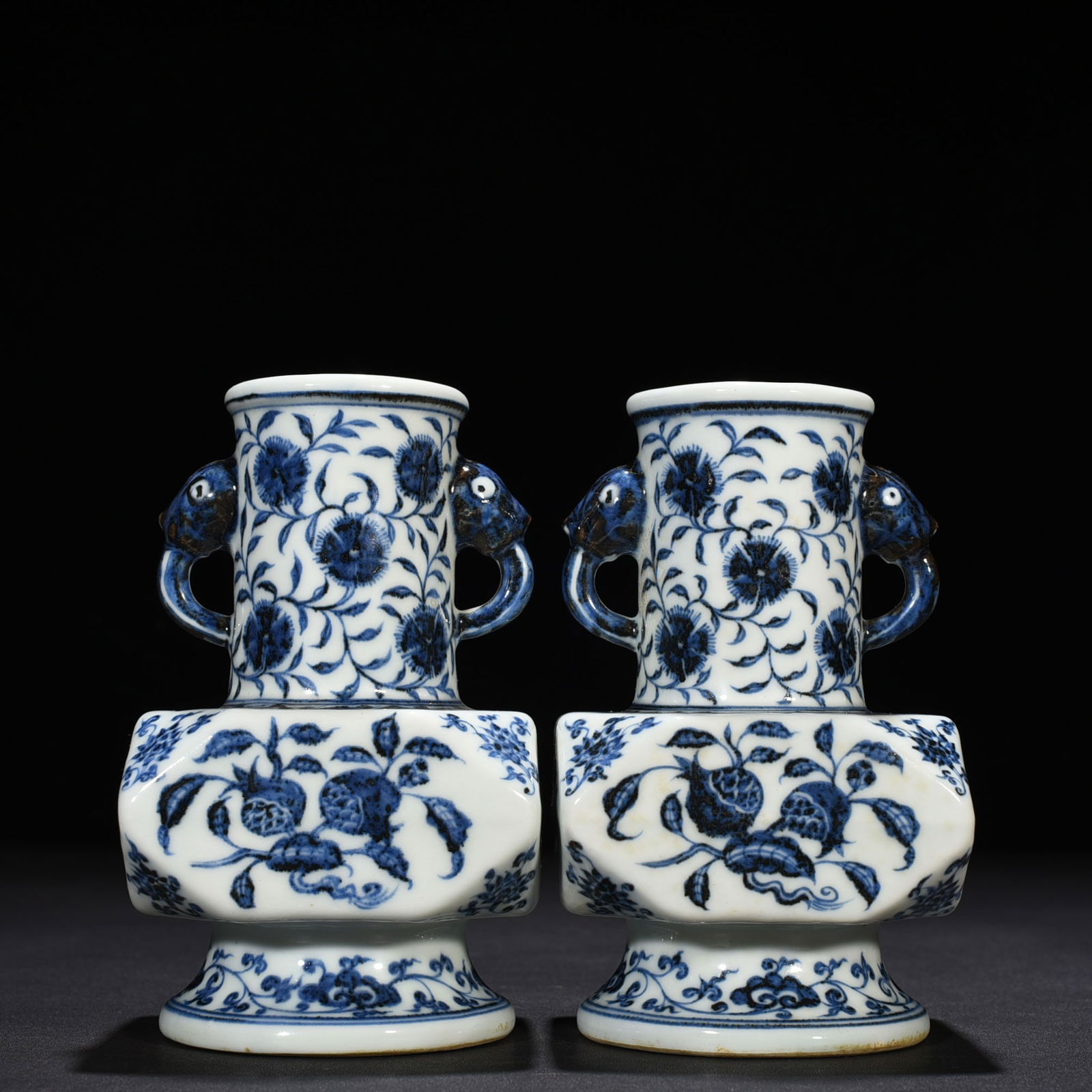 Chinese blue and white porcelain vase pair Ming dynasty Xuande Mark & Period (1 of 9)
