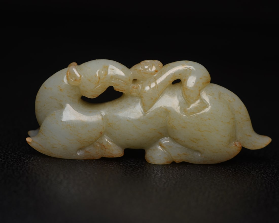 Chinese natural jade carved ornaments Qing dynasty (1 of 9)
