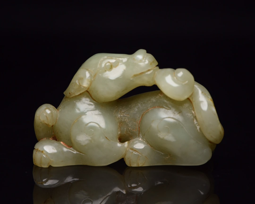 Chinese natural jade carved ornaments Qing dynasty (1 of 9)