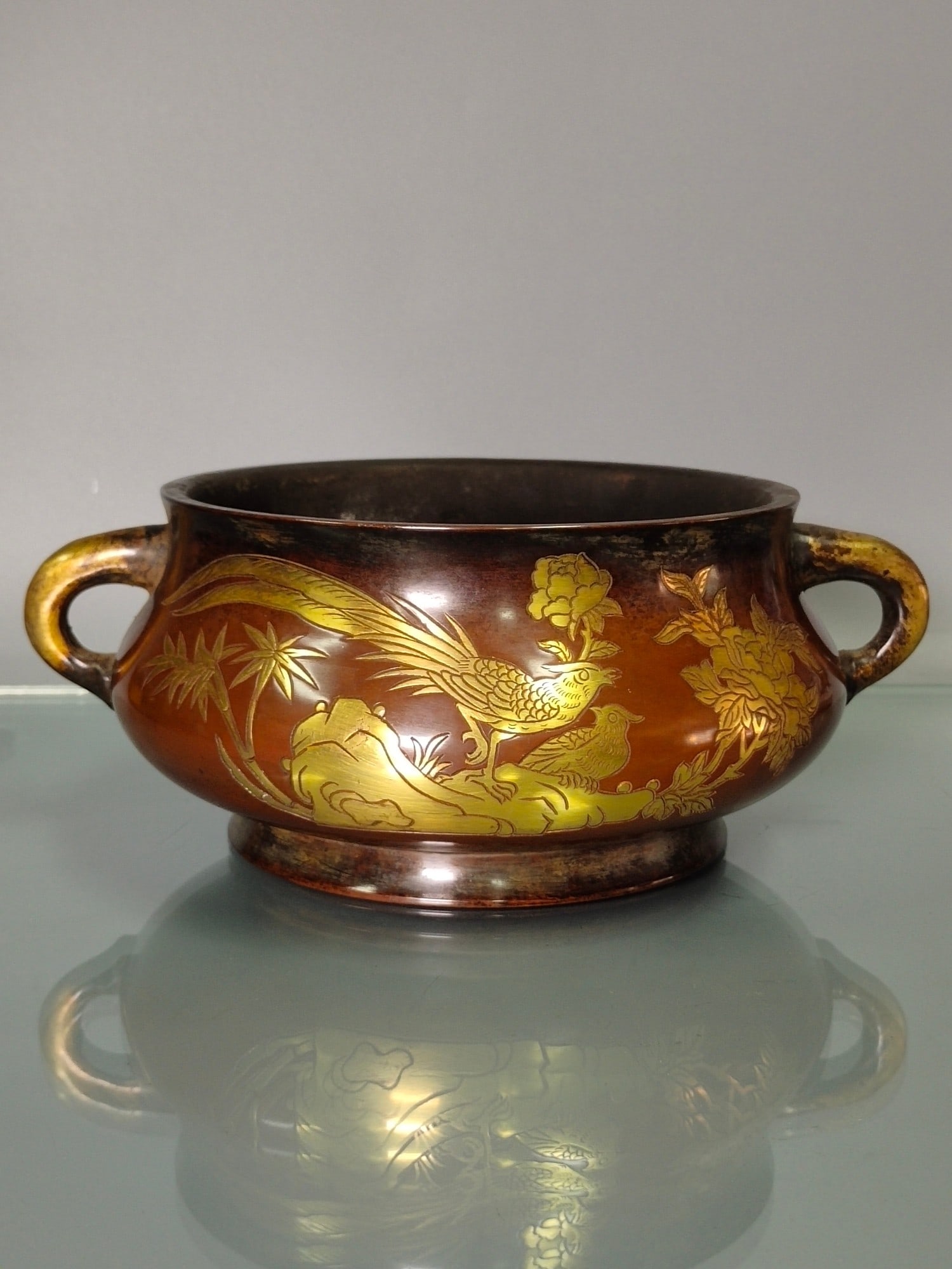 Chinese gilt bronze incense burner Ming dynasty Zhengde Mark & Period (1 of 9)