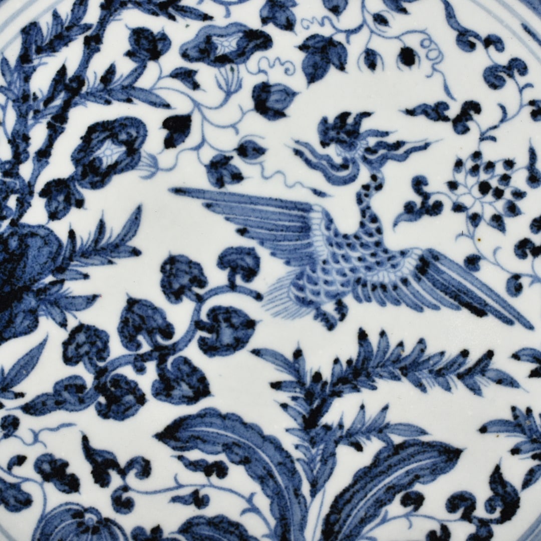 Chinese blue and white porcelain plate Yuan dynasty - 5