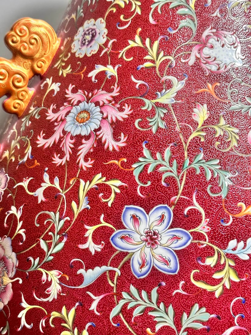 Very RARE Chinese famille rose porcelain vase Qing dynasty Qianlong Mark & Period - 6