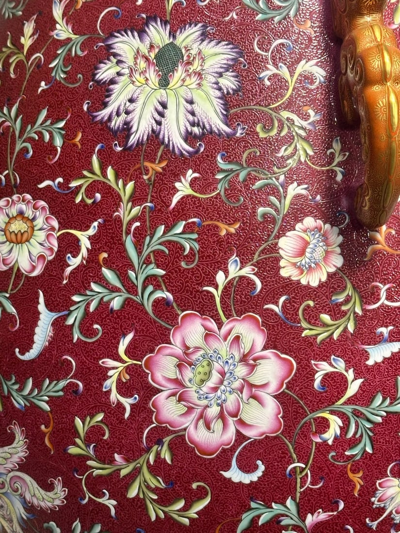 Very RARE Chinese famille rose porcelain vase Qing dynasty Qianlong Mark & Period - 7