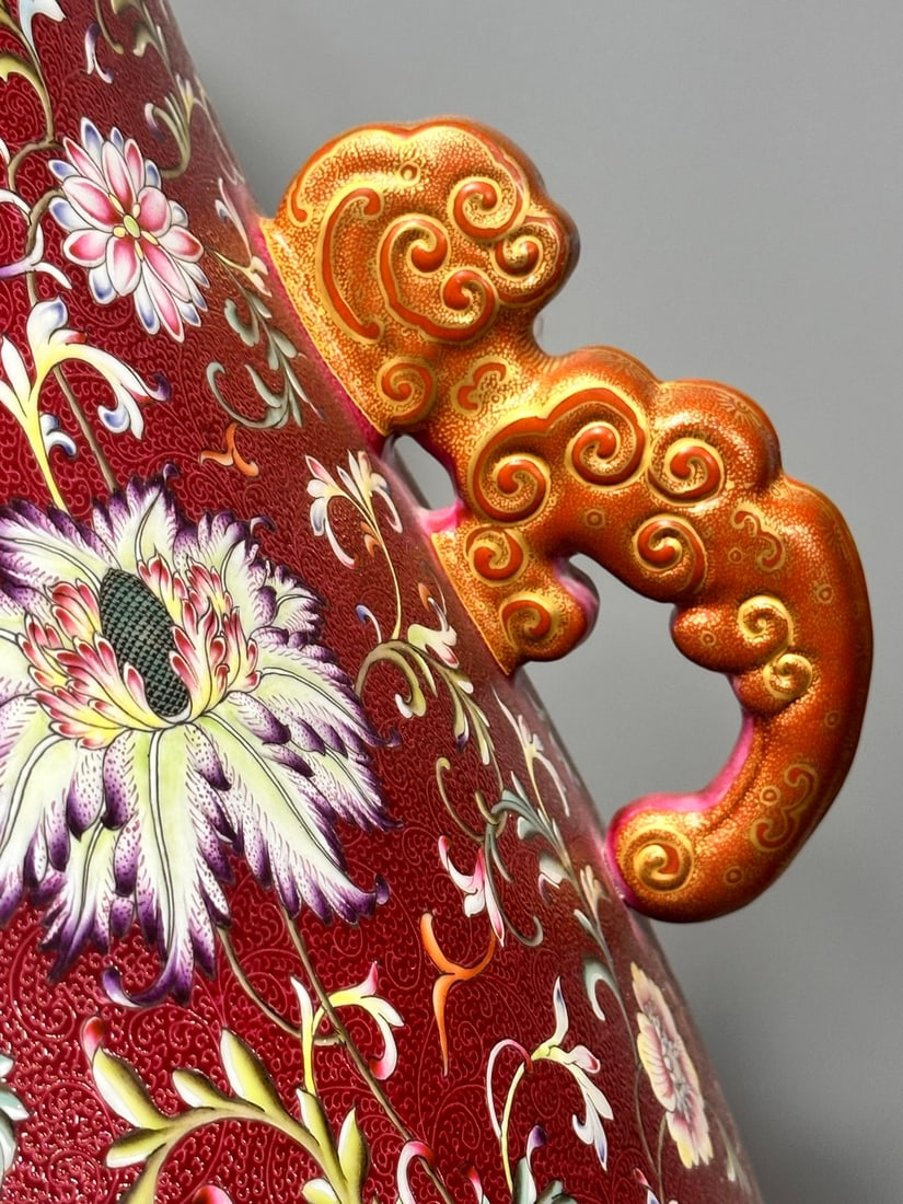 Very RARE Chinese famille rose porcelain vase Qing dynasty Qianlong Mark & Period - 8